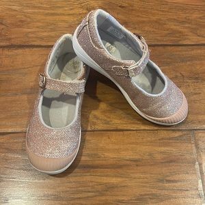 Stride rite Velcro fasten mary jane’s size 12.5. Rose Gold.